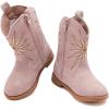 imageBMCiTYBM Toddler Girls Cowboy Cowgirl Boots Little Kids Pointed Toe Western Boots Mid Calf Side Zipper Riding Shoes for All Seasons ToddlerLittle KidEpurple