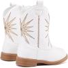 imageBMCiTYBM Toddler Girls Cowboy Cowgirl Boots Little Kids Pointed Toe Western Boots Mid Calf Side Zipper Riding Shoes for All Seasons ToddlerLittle KidEwhite