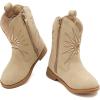 imageBMCiTYBM Toddler Girls Cowboy Cowgirl Boots Little Kids Pointed Toe Western Boots Mid Calf Side Zipper Riding Shoes for All Seasons ToddlerLittle KidEcamel