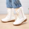 imageBMCiTYBM Toddler Girls Cowboy Cowgirl Boots Little Kids Pointed Toe Western Boots Mid Calf Side Zipper Riding Shoes for All Seasons ToddlerLittle KidEwhite