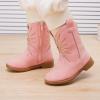 imageBMCiTYBM Toddler Girls Cowboy Cowgirl Boots Little Kids Pointed Toe Western Boots Mid Calf Side Zipper Riding Shoes for All Seasons ToddlerLittle KidEpink