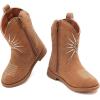 imageBMCiTYBM Toddler Girls Cowboy Cowgirl Boots Little Kids Pointed Toe Western Boots Mid Calf Side Zipper Riding Shoes for All Seasons ToddlerLittle KidEbrown