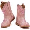 imageBMCiTYBM Toddler Girls Cowboy Cowgirl Boots Little Kids Pointed Toe Western Boots Mid Calf Side Zipper Riding Shoes for All Seasons ToddlerLittle KidFpink