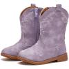 imageBMCiTYBM Toddler Girls Cowboy Cowgirl Boots Little Kids Pointed Toe Western Boots Mid Calf Side Zipper Riding Shoes for All Seasons ToddlerLittle KidFpurple