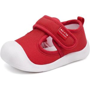 imageBMCiTYBM Baby Sneakers Girls Boys Lightweight Breathable Mesh First Walkers Shoes 624 Months5red