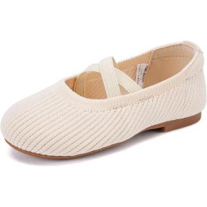 imageBMCiTYBM Toddler Girl Ballet Flats Comfortable Knit Casual Dressy Shoes for Girl Party School ShoesBcamel