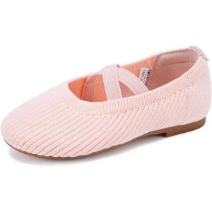 imageBMCiTYBM Toddler Girl Ballet Flats Comfortable Knit Casual Dressy Shoes for Girl Party School ShoesBpink