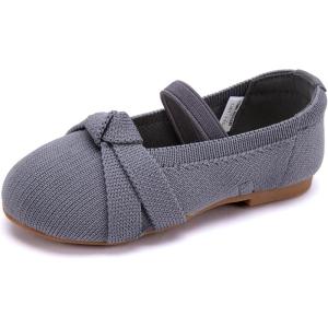 imageBMCiTYBM Toddler Girl Ballet Flats Comfortable Knit Casual Dressy Shoes for Girl Party School ShoesCgrey