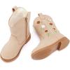 imageBMCiTYBM Toddler Girls Cowgirl Boots Little Kids Mid Calf Western Boots Flower Cowboy Boots Pointed Toe Riding Shoes1camel