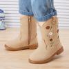 imageBMCiTYBM Toddler Girls Cowgirl Boots Little Kids Mid Calf Western Boots Flower Cowboy Boots Pointed Toe Riding Shoes1camel