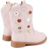 imageBMCiTYBM Toddler Girls Cowgirl Boots Little Kids Mid Calf Western Boots Flower Cowboy Boots Pointed Toe Riding Shoes1pink