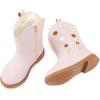 imageBMCiTYBM Toddler Girls Cowgirl Boots Little Kids Mid Calf Western Boots Flower Cowboy Boots Pointed Toe Riding Shoes1pink