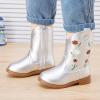 imageBMCiTYBM Toddler Girls Cowgirl Boots Little Kids Mid Calf Western Boots Flower Cowboy Boots Pointed Toe Riding Shoes1silver