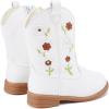 imageBMCiTYBM Toddler Girls Cowgirl Boots Little Kids Mid Calf Western Boots Flower Cowboy Boots Pointed Toe Riding Shoes1white