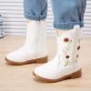 imageBMCiTYBM Toddler Girls Cowgirl Boots Little Kids Mid Calf Western Boots Flower Cowboy Boots Pointed Toe Riding Shoes1white