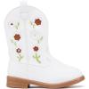 imageBMCiTYBM Toddler Girls Cowgirl Boots Little Kids Mid Calf Western Boots Flower Cowboy Boots Pointed Toe Riding Shoes1white