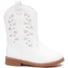 imageBMCiTYBM Toddler Girls Cowgirl Boots Little Kids Mid Calf Western Boots Flower Cowboy Boots Pointed Toe Riding Shoes2white