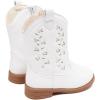 imageBMCiTYBM Toddler Girls Cowgirl Boots Little Kids Mid Calf Western Boots Flower Cowboy Boots Pointed Toe Riding Shoes2white