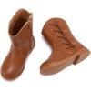 imageBMCiTYBM Toddler Girls Cowgirl Boots Little Kids Mid Calf Western Boots Flower Cowboy Boots Pointed Toe Riding Shoes3brown