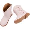 imageBMCiTYBM Toddler Girls Cowgirl Boots Little Kids Mid Calf Western Boots Flower Cowboy Boots Pointed Toe Riding Shoes3pink