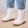 imageBMCiTYBM Toddler Girls Cowgirl Boots Little Kids Mid Calf Western Boots Flower Cowboy Boots Pointed Toe Riding Shoes3white