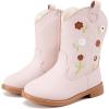 imageBMCiTYBM Toddler Girls Cowgirl Boots Little Kids Mid Calf Western Boots Flower Cowboy Boots Pointed Toe Riding Shoes1pink