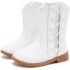 imageBMCiTYBM Toddler Girls Cowgirl Boots Little Kids Mid Calf Western Boots Flower Cowboy Boots Pointed Toe Riding Shoes3white