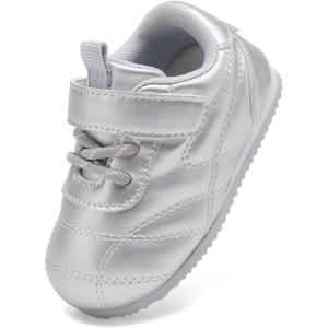 imageBMCiTYBM Baby Shoes Infant Boy Girl First Walker Shoes Toddler Walking Shoes Lightweight NonSlip Sneakers for 6 9 12 18 24 MonthsB1silver