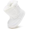 imageBMCiTYBM Baby Boy Girl Snow Boots Waterproof Winter Warm Booties Nonslip Lightweight Outdoor Shoes for First Walkers 6 9 12 18 24 MonthsInfantToddlerA4white