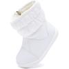 imageBMCiTYBM Baby Boy Girl Snow Boots Waterproof Winter Warm Booties Nonslip Lightweight Outdoor Shoes for First Walkers 6 9 12 18 24 MonthsInfantToddlerA1white