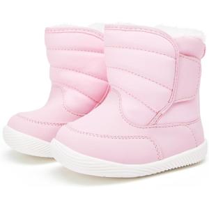 imageBMCiTYBM Baby Boy Girl Snow Boots Waterproof Winter Warm Booties Nonslip Lightweight Outdoor Shoes for First Walkers 6 9 12 18 24 MonthsInfantToddlerA4pink