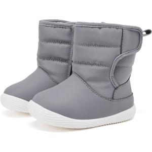 imageBMCiTYBM Baby Boy Girl Snow Boots Waterproof Winter Warm Booties Nonslip Lightweight Outdoor Shoes for First Walkers 6 9 12 18 24 MonthsInfantToddlerA2grey