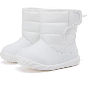 imageBMCiTYBM Baby Boy Girl Snow Boots Waterproof Winter Warm Booties Nonslip Lightweight Outdoor Shoes for First Walkers 6 9 12 18 24 MonthsInfantToddlerA2white