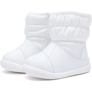 imageBMCiTYBM Baby Boy Girl Snow Boots Waterproof Winter Warm Booties Nonslip Lightweight Outdoor Shoes for First Walkers 6 9 12 18 24 MonthsInfantToddlerA1white