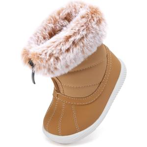 imageBMCiTYBM Baby Boy Girl Snow Boots Waterproof Winter Warm Booties Nonslip Lightweight Outdoor Shoes for First Walkers 6 9 12 18 24 MonthsInfantToddlerA3camel