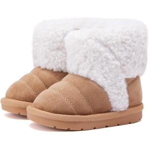 imageBMCiTYBM Baby Snow Boots Infant Boy Girl Winter Boots Nonslip Lightweight Outdoor Warm Shoes for Cold Weather 6 9 12 18 24 MonthsInfantToddlerDbeige