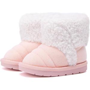 imageBMCiTYBM Baby Snow Boots Infant Boy Girl Winter Boots Nonslip Lightweight Outdoor Warm Shoes for Cold Weather 6 9 12 18 24 MonthsInfantToddlerDpink