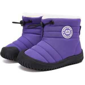 imageBMCiTYBM Toddler Baby Snow Boots Winter Shoes Boys Girls Cold Weather Baby Faux Fur ShoesDark Purple