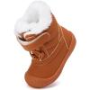 imageBMCiTYBM Baby Snow Boots Toddler Boy Girl Waterproof Winter Warm Booties Nonslip Lightweight Outdoor Shoes for First Walkers InfantToddlerAbrown