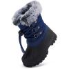 imageBMCiTYBM Kids Snow Boots Boys Girls Toddler Winter Waterproof Shoes Cold Weather Outdoor Lightweight ToddlerLittle KidsBig Kids61navy