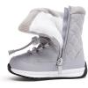 imageBMCiTYBM Toddler Boy Girl Snow Boots Waterproof Winter Warm Booties Nonslip Lightweight Outdoor Walking Shoes for Cold WeatehrAgrey