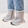 imageBMCiTYBM Toddler Boy Girl Snow Boots Waterproof Winter Warm Booties Nonslip Lightweight Outdoor Walking Shoes for Cold WeatehrAgrey