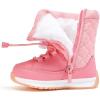 imageBMCiTYBM Toddler Boy Girl Snow Boots Waterproof Winter Warm Booties Nonslip Lightweight Outdoor Walking Shoes for Cold WeatehrApink