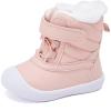 imageBMCiTYBM Baby Snow Boots Toddler Boy Girl Waterproof Winter Warm Booties Nonslip Lightweight Outdoor Shoes for First Walkers InfantToddlerApink
