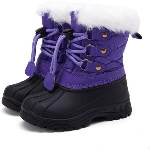 imageBMCiTYBM Kids Snow Boots Boys Girls Toddler Winter Waterproof Shoes Cold Weather Outdoor Lightweight ToddlerLittle KidsBig Kids61purple