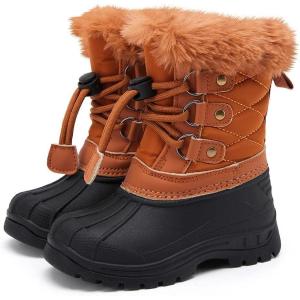 imageBMCiTYBM Kids Snow Boots Boys Girls Toddler Winter Waterproof Shoes Cold Weather Outdoor Lightweight ToddlerLittle KidsBig Kids62camel