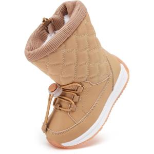 imageBMCiTYBM Toddler Boy Girl Snow Boots Waterproof Winter Warm Booties Nonslip Lightweight Outdoor Walking Shoes for Cold WeatehrAcamel