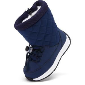 imageBMCiTYBM Toddler Boy Girl Snow Boots Waterproof Winter Warm Booties Nonslip Lightweight Outdoor Walking Shoes for Cold WeatehrAnavy