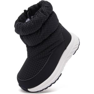 imageBMCiTYBM Toddler Boy Girl Snow Boots Waterproof Winter Warm Boots Nonslip Lightweight Outdoor Walking Shoes for Cold WeatehrAblack