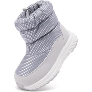 imageBMCiTYBM Toddler Boy Girl Snow Boots Waterproof Winter Warm Boots Nonslip Lightweight Outdoor Walking Shoes for Cold WeatehrAgrey